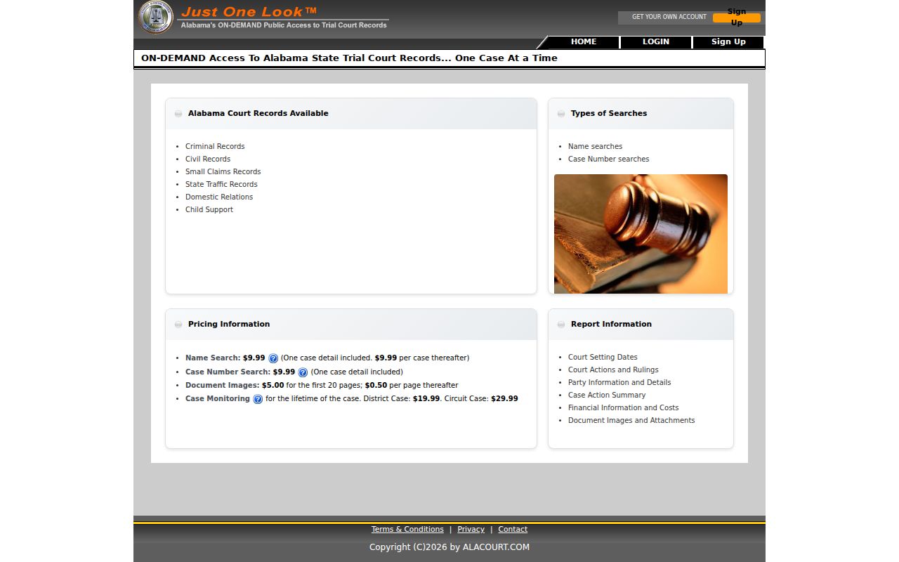 Jefferson County court dockets Alabama Trial Court Records portal