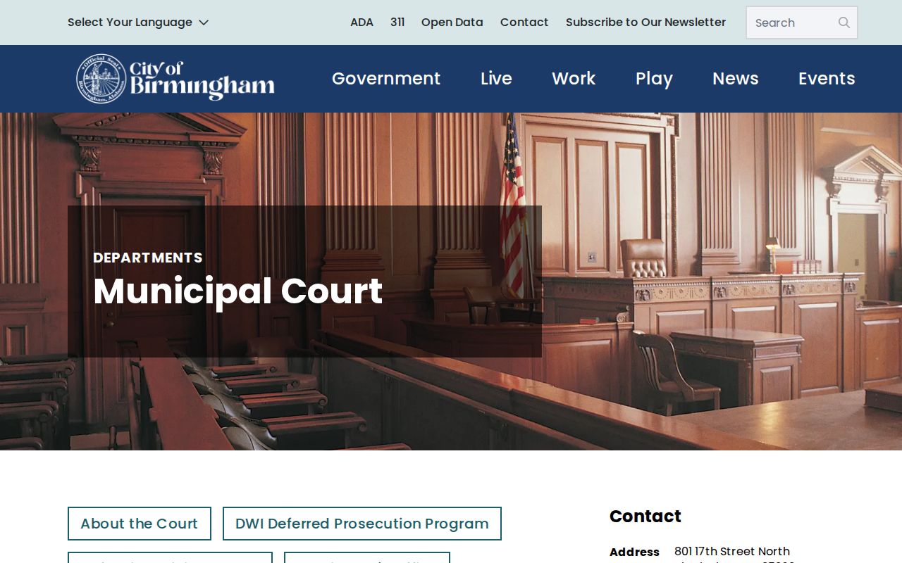 Jefferson County traffic court records Birmingham Municipal Court source